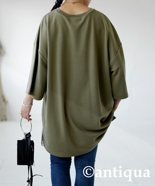antiqua（アンティカ）の「カジュアルオーバーポンチTシャツ（Tシャツ/カットソー・レディース・ホワイト/カーキ/ブラック・FREE）」の17枚目の写真