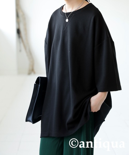 antiqua（アンティカ）の「カジュアルオーバーポンチTシャツ（Tシャツ/カットソー・レディース・ホワイト/カーキ/ブラック・FREE）」の21枚目の写真