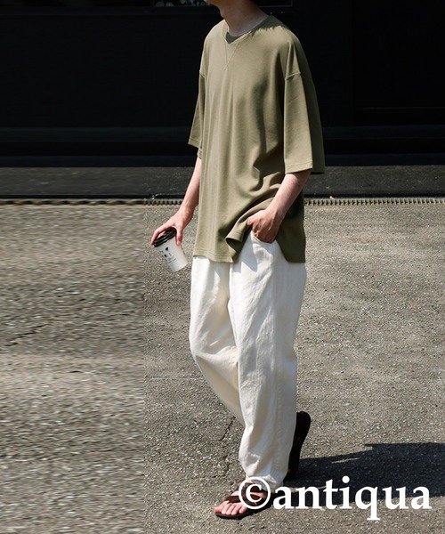 antiqua（アンティカ）の「カジュアルオーバーポンチTシャツ（Tシャツ/カットソー・レディース・ホワイト/カーキ/ブラック・FREE）」の18枚目の写真