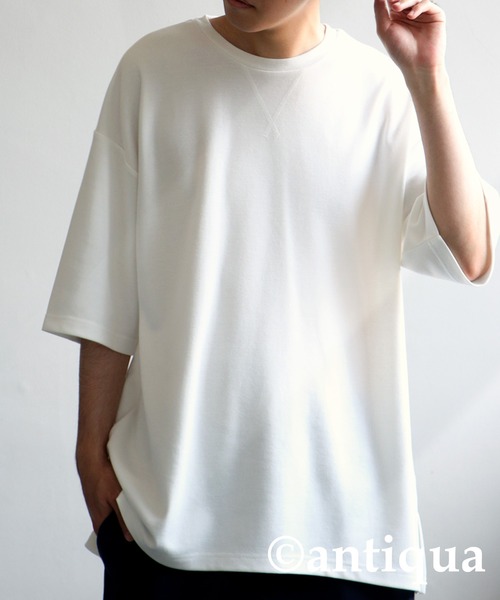 antiqua（アンティカ）の「カジュアルオーバーポンチTシャツ（Tシャツ/カットソー・レディース・ホワイト/カーキ/ブラック・FREE）」の4枚目の写真