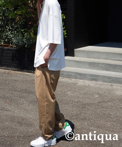 antiqua（アンティカ）の「カジュアルオーバーポンチTシャツ（Tシャツ/カットソー・レディース・ホワイト/カーキ/ブラック・FREE）」の9枚目の写真