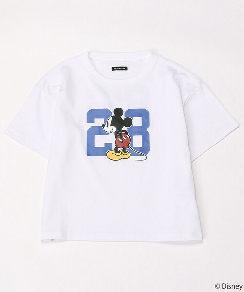FREAK'S STORE(フリークスストア)の「WEB限定【DISNEY/ディズニー ミッキーマウス】 別注 ビッグシルエット ナンバリングデザイン プリントTシャツ(Tシャツ/カットソー・キッズ・ホワイト/グレー/ブラック/ベージュ/グリーン/ブルー・120/150/130/140)」の2枚目の写真