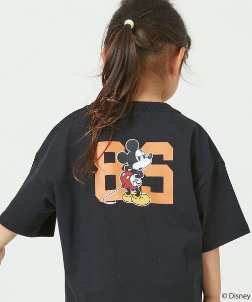 FREAK'S STORE(フリークスストア)の「WEB限定【DISNEY/ディズニー ミッキーマウス】 別注 ビッグシルエット ナンバリングデザイン プリントTシャツ(Tシャツ/カットソー・キッズ・ホワイト/グレー/ブラック/ベージュ/グリーン/ブルー・120/150/130/140)」の14枚目の写真