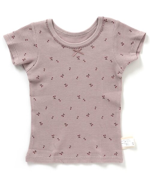 apres les cours（アプレレクール）の「GIRLS ワッフル半袖インナー（インナーウェア/肌着・キッズ・アイボリー/ラベンダー/ピンク/キナリ・90/130/100/80/110/120）」の4枚目の写真