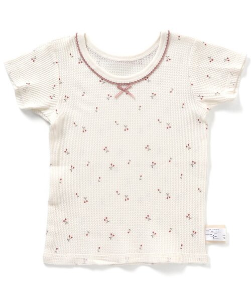 apres les cours（アプレレクール）の「GIRLS ワッフル半袖インナー（インナーウェア/肌着・キッズ・アイボリー/ラベンダー/ピンク/キナリ・90/130/100/80/110/120）」の3枚目の写真