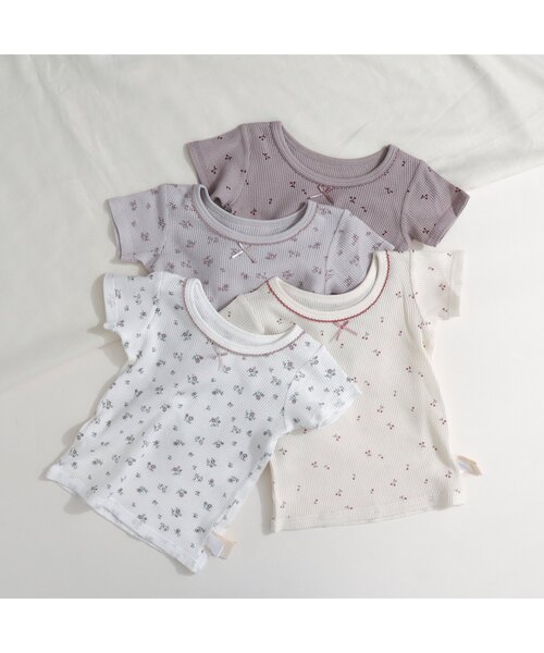 apres les cours（アプレレクール）の「GIRLS ワッフル半袖インナー（インナーウェア/肌着・キッズ・アイボリー/ラベンダー/ピンク/キナリ・90/130/100/80/110/120）」の13枚目の写真