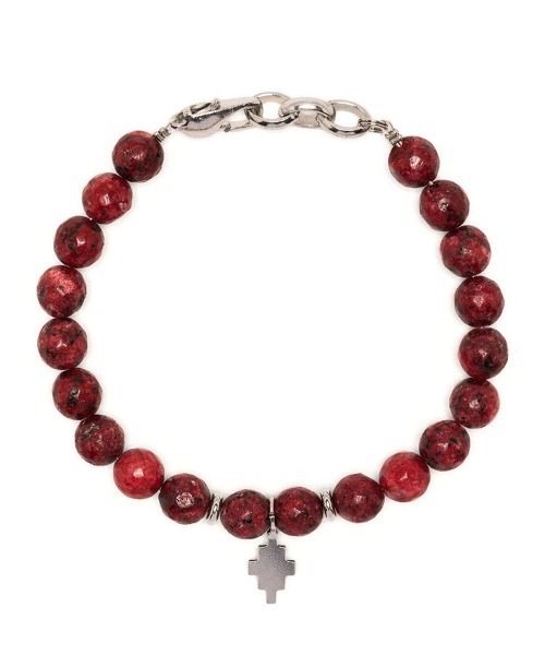 MARCELO BURLON（マルセロ・バーロン）の「【MARCELO BURLON】CROSS BEADS BRACELET（ブレスレット・メンズ・ホワイト×シルバー/レッド系その他・F）」の2枚目の写真