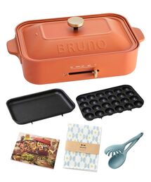 BRUNO（ブルーノ）の「コンパクトホットプレート レシピ 蚊帳ふきん シリコーントング（キッチン家電）」