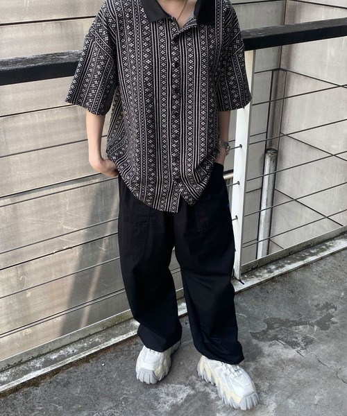 PairPair(ペアペア)の「ジャガードポロ(ユニセックス)(ポロシャツ・メンズ・ブラック/ベージュ/グレー・MEDIUM/LARGE)」の21枚目の写真