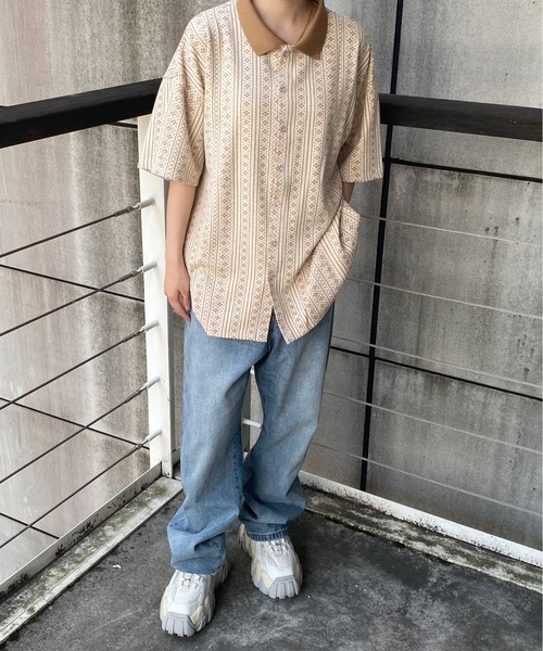 PairPair(ペアペア)の「ジャガードポロ(ユニセックス)(ポロシャツ・メンズ・ブラック/ベージュ/グレー・MEDIUM/LARGE)」の8枚目の写真