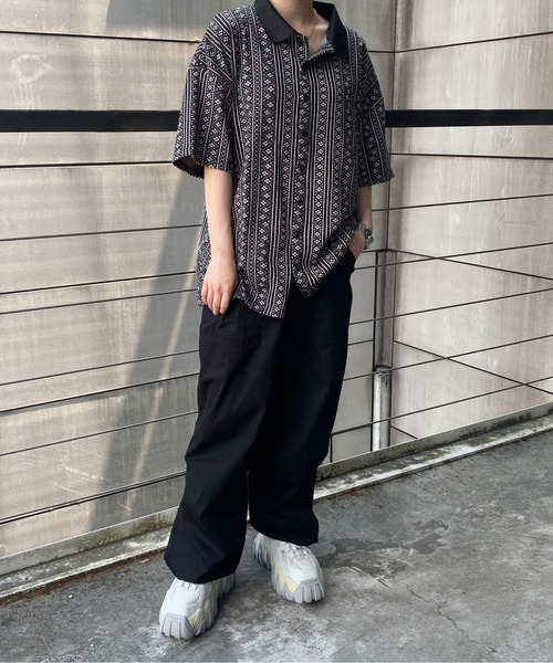 PairPair(ペアペア)の「ジャガードポロ(ユニセックス)(ポロシャツ・メンズ・ブラック/ベージュ/グレー・MEDIUM/LARGE)」の10枚目の写真