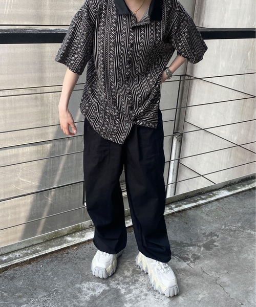 PairPair(ペアペア)の「ジャガードポロ(ユニセックス)(ポロシャツ・メンズ・ブラック/ベージュ/グレー・MEDIUM/LARGE)」の11枚目の写真