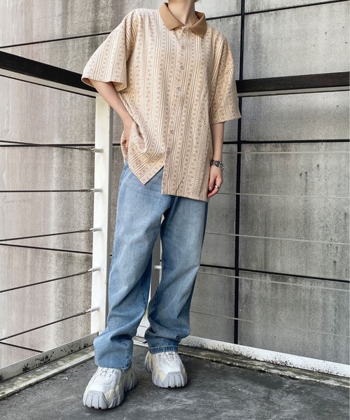 PairPair(ペアペア)の「ジャガードポロ(ユニセックス)(ポロシャツ・メンズ・ブラック/ベージュ/グレー・MEDIUM/LARGE)」の16枚目の写真