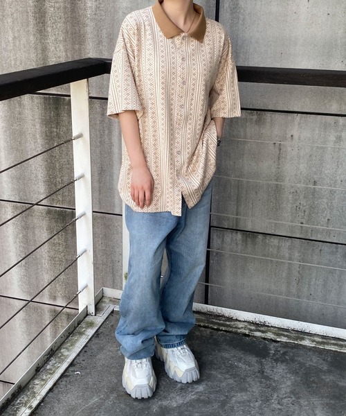 PairPair(ペアペア)の「ジャガードポロ(ユニセックス)(ポロシャツ・メンズ・ブラック/ベージュ/グレー・MEDIUM/LARGE)」の17枚目の写真