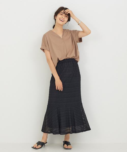 abahouse mavie（アバハウスマヴィ）の「レースマーメイドスカート（スカート・レディース・ブラック/ブラウン・フリー）」の3枚目の写真