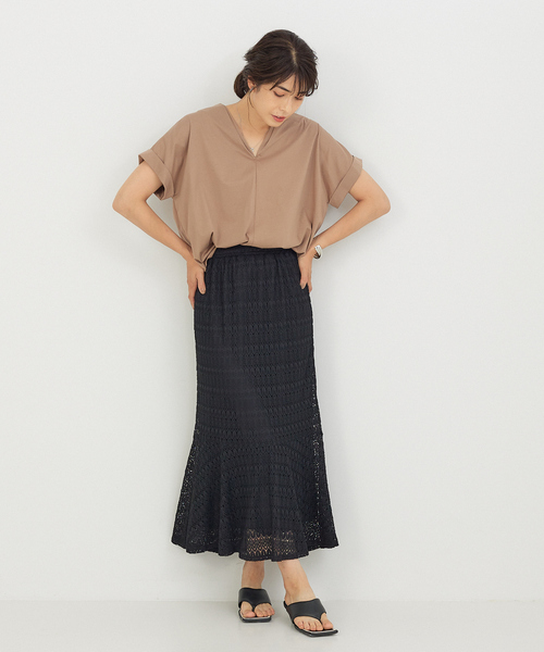 abahouse mavie（アバハウスマヴィ）の「レースマーメイドスカート（スカート・レディース・ブラック/ブラウン・フリー）」の4枚目の写真