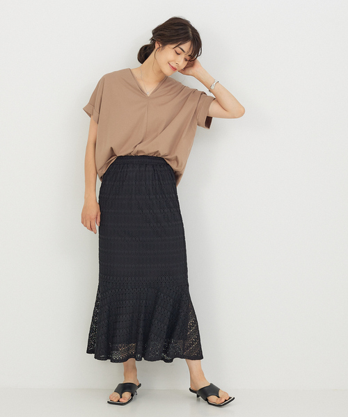 abahouse mavie（アバハウスマヴィ）の「レースマーメイドスカート（スカート・レディース・ブラック/ブラウン・フリー）」の5枚目の写真