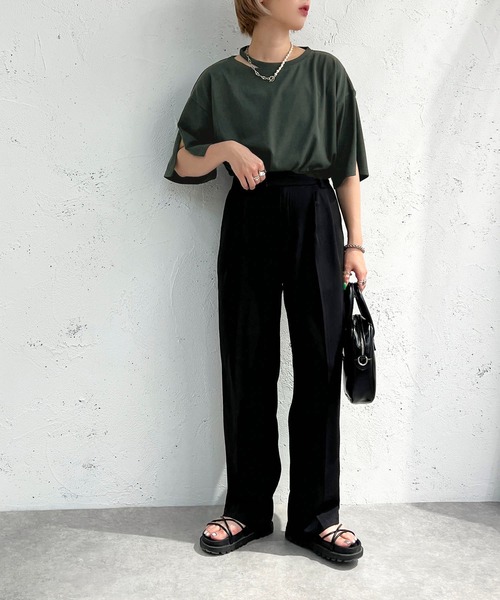 apres jour mignon(アプレジュールミニョン)の「タックゆるテーパードパンツ【ZOZOTOWN限定アイテム】(その他パンツ・レディース・ブルー/オフホワイト/ブラック・MEDIUM/X-LARGE/SMALL)」の16枚目の写真