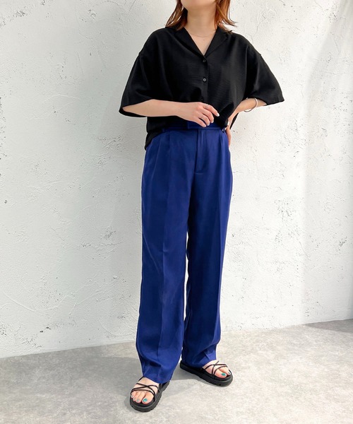 apres jour mignon(アプレジュールミニョン)の「タックゆるテーパードパンツ【ZOZOTOWN限定アイテム】(その他パンツ・レディース・ブルー/オフホワイト/ブラック・MEDIUM/X-LARGE/SMALL)」の21枚目の写真