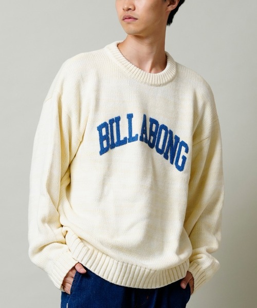 BILLABONG(ビラボン)の「BILLABONG/ビラボン カレッジロゴ風 ニット/セーター BC012-601(ニット/セーター・メンズ・ホワイト/グリーン・L/M)」の2枚目の写真