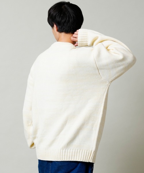 BILLABONG(ビラボン)の「BILLABONG/ビラボン カレッジロゴ風 ニット/セーター BC012-601(ニット/セーター・メンズ・ホワイト/グリーン・L/M)」の8枚目の写真