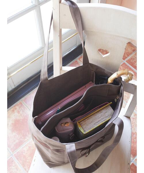 Maison de FLEUR（メゾンドフルール）の「多機能帆布トートMバッグ（トートバッグ・レディース・ブラック/ブラウン/アイボリー・FREE）」の9枚目の写真