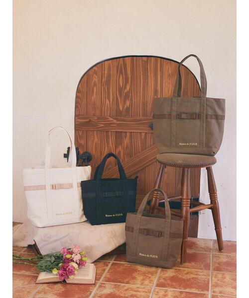 Maison de FLEUR（メゾンドフルール）の「多機能帆布トートMバッグ（トートバッグ・レディース・ブラック/ブラウン/アイボリー・FREE）」の12枚目の写真
