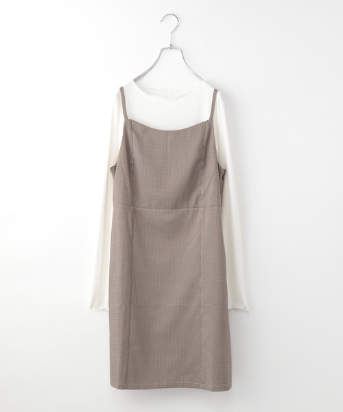 GLOBAL WORK（グローバルワーク）の「インナー付きジャンスカ/AND YUA ANY/299304（ジャンパースカート・キッズ・ベージュ/グレー・150cm/160cm）」の7枚目の写真