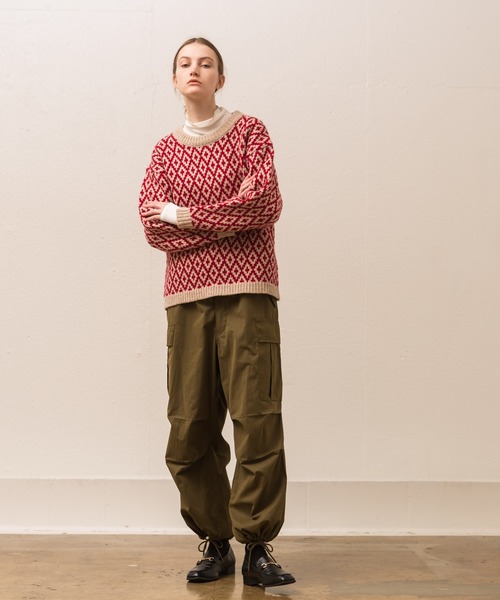 ALLUMER（アリュメール）の「アーガイルジャガードプルオーバーニット（ニット/セーター・レディース・ネイビー/レッド・1）」の12枚目の写真