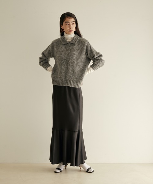 SALON adam et rope'(サロン アダム エ ロペ)の「サテンマーメイドスカート(スカート・レディース・ベージュ/ブラック・S/M)」の18枚目の写真