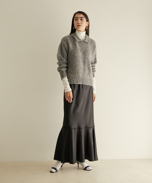 SALON adam et rope'(サロン アダム エ ロペ)の「サテンマーメイドスカート(スカート・レディース・ベージュ/ブラック・S/M)」の20枚目の写真