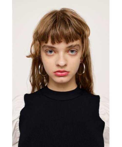 SLY(スライ)の「BACK RIBBON DOCKING KNIT TOPS バックリボン ドッキング ニット トップス(ニット/セーター・レディース・ブラック/ターコイズブルー/マルチ・FREE)」の7枚目の写真