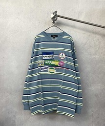 レトロボーダー ランダムワッペン刺繍 オーバーシルエット ロンT