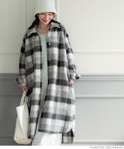 ブロックチェックビックアウター（その他アウター）｜coca（coca