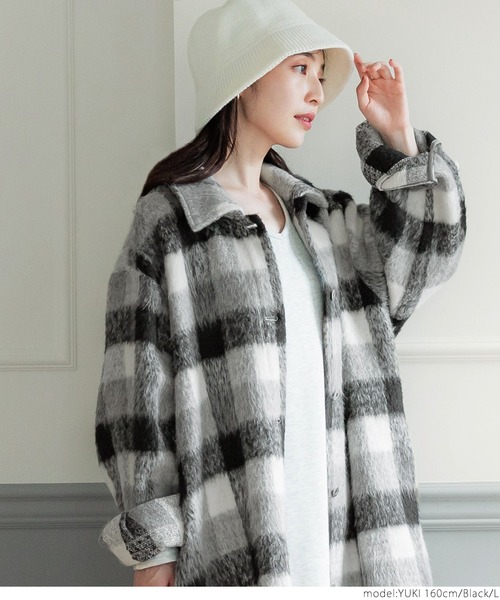 ブロックチェックビックアウター（その他アウター）｜coca（coca