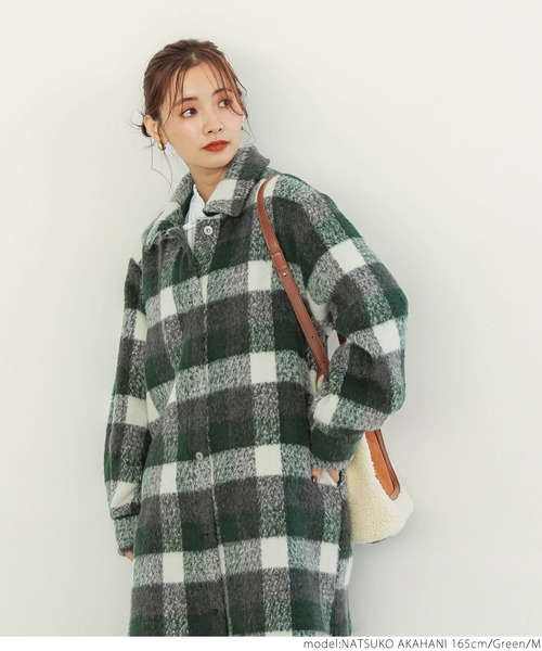 美品★ TICCA CPOブルゾン ブロックチェック ウールジャケット　C346 ブロックチェックビックアウター（その他アウター）｜coca（coca