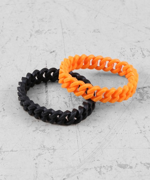 Figments(フィグメンツ)の「ラバーチェーンブレスレット(ブレスレット・レディース・オレンジ/ブラック/ブルー・FREE)」の7枚目の写真