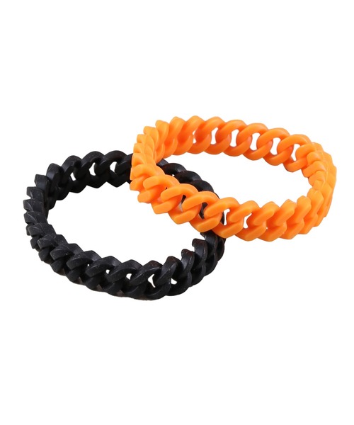 Figments(フィグメンツ)の「ラバーチェーンブレスレット(ブレスレット・レディース・オレンジ/ブラック/ブルー・FREE)」の5枚目の写真