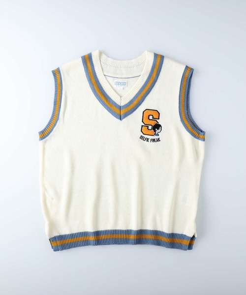 Right-on（ライトオン）の「リブラインセルフィーベスト（ベスト・メンズ・オフホワイト/ライム/ブラック/キャメル・XL/L/M）」の2枚目の写真