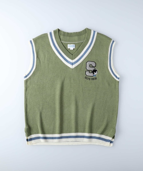 Right-on（ライトオン）の「リブラインセルフィーベスト（ベスト・メンズ・オフホワイト/ライム/ブラック/キャメル・XL/L/M）」の3枚目の写真