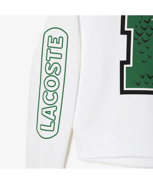 LACOSTE（ラコステ）の「シーズナルグラフィッククロップドクルーネックスウェット（スウェット・レディース・ホワイト・36/34/40/38）」の2枚目の写真