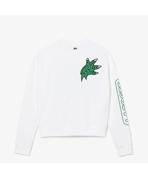 美品✨ラコステ 現行 シーズナルグラフィッククロップドクルーネックスウェット 白 楽天市場】LACOSTE シーズナルグラフィッククロップドクルー