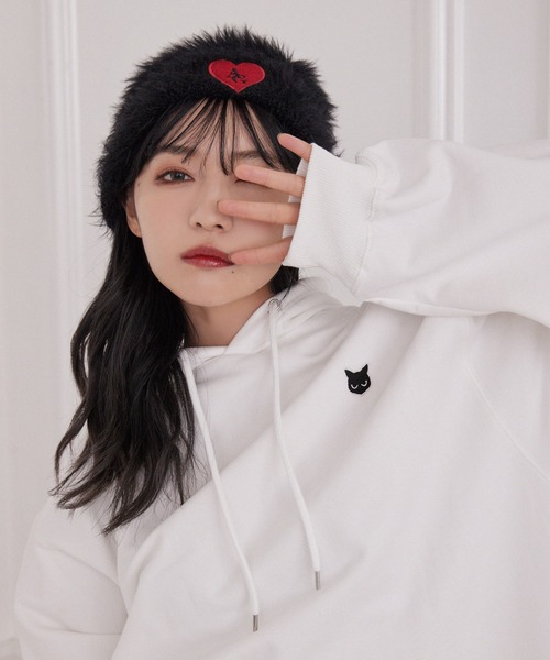 ANDGEEBEE（アンジービー）の「UNISEX シャギーニット帽（ニットキャップ/ビーニー・レディース・ブラック/アイボリー・FREE）」の16枚目の写真