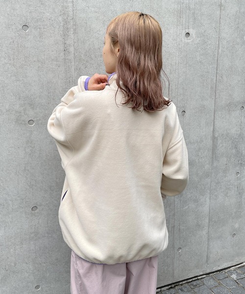 w closet(ダブルクローゼット)の「フリースハーフスナッププルオーバー(その他トップス・レディース・オフホワイト/ブラック/ピンク/グリーン/ラベンダー・FREE)」の9枚目の写真