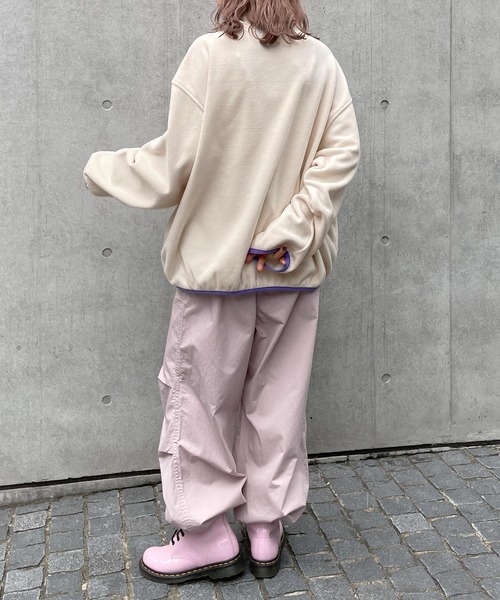 w closet(ダブルクローゼット)の「フリースハーフスナッププルオーバー(その他トップス・レディース・オフホワイト/ブラック/ピンク/グリーン/ラベンダー・FREE)」の10枚目の写真