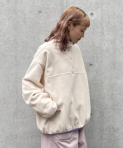 w closet(ダブルクローゼット)の「フリースハーフスナッププルオーバー(その他トップス・レディース・オフホワイト/ブラック/ピンク/グリーン/ラベンダー・FREE)」の11枚目の写真