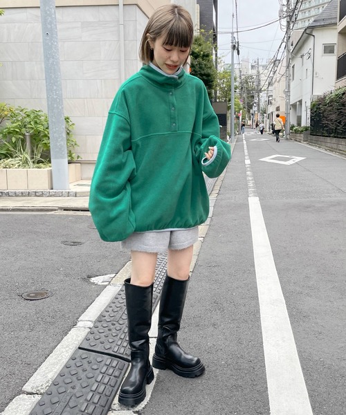 w closet(ダブルクローゼット)の「フリースハーフスナッププルオーバー(その他トップス・レディース・オフホワイト/ブラック/ピンク/グリーン/ラベンダー・FREE)」の21枚目の写真