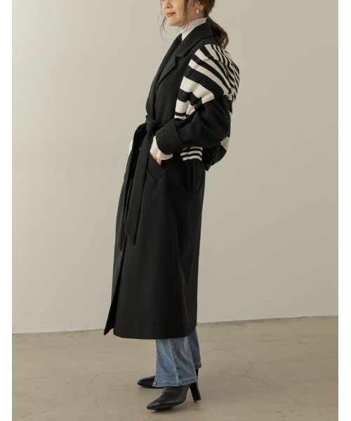 Re:EDIT(リエディ)の「[WINTER COLLECTIONモッサダブルブレストトレンチデザインチェスターコート(チェスターコート・レディース・グレイッシュベージュ/パープル/ホワイト系その他/ライトグリーン/ブルー/ブラック・MEDIUM)」の14枚目の写真