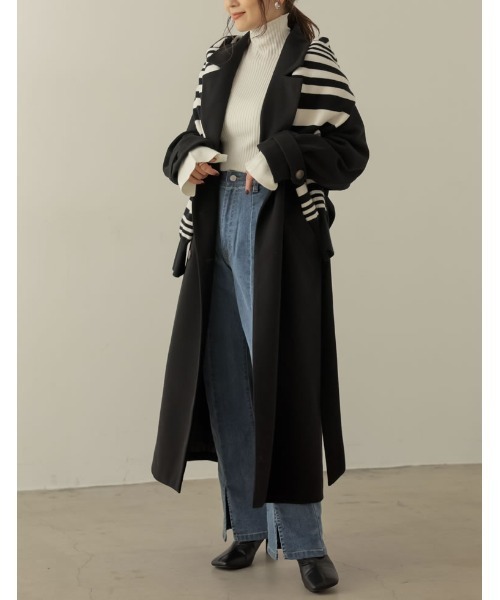 Re:EDIT(リエディ)の「[WINTER COLLECTIONモッサダブルブレストトレンチデザインチェスターコート(チェスターコート・レディース・グレイッシュベージュ/パープル/ホワイト系その他/ライトグリーン/ブルー/ブラック・MEDIUM)」の13枚目の写真