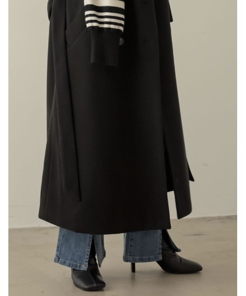 Re:EDIT(リエディ)の「[WINTER COLLECTIONモッサダブルブレストトレンチデザインチェスターコート(チェスターコート・レディース・グレイッシュベージュ/パープル/ホワイト系その他/ライトグリーン/ブルー/ブラック・MEDIUM)」の12枚目の写真
